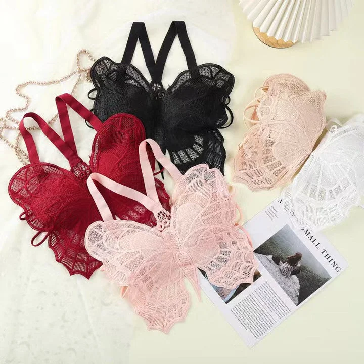 Women's Lace Butterfly Camisole Bra Sets